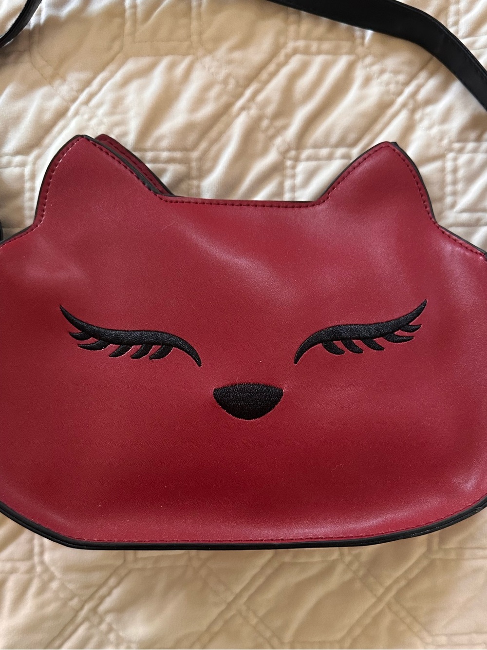 Cat Crossbody Bag in Deep Wine Red EUC